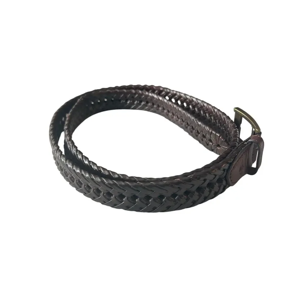 Dockers Brown braided leather belt XL 42-44